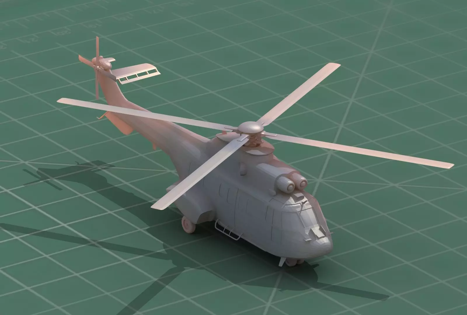 AS532 Cougar Military Helicopter 3D Print Model Kit 3D print model