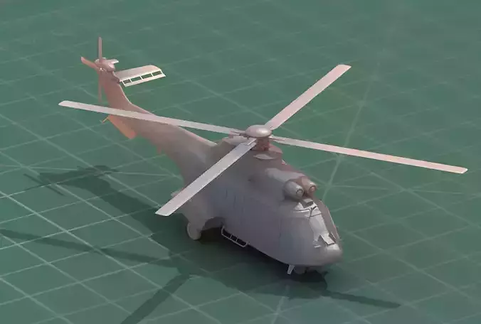 AS532 Cougar Military Helicopter 3D Print Model Kit 3D print model