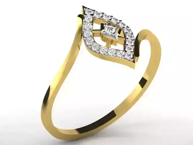 Light Weight Yellow Gold Diamond Ring DR-6142