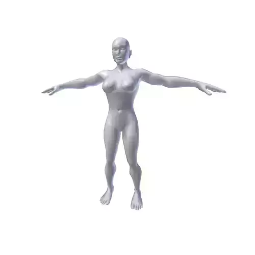 Woman 1 86m basemesh Low-poly 3D model