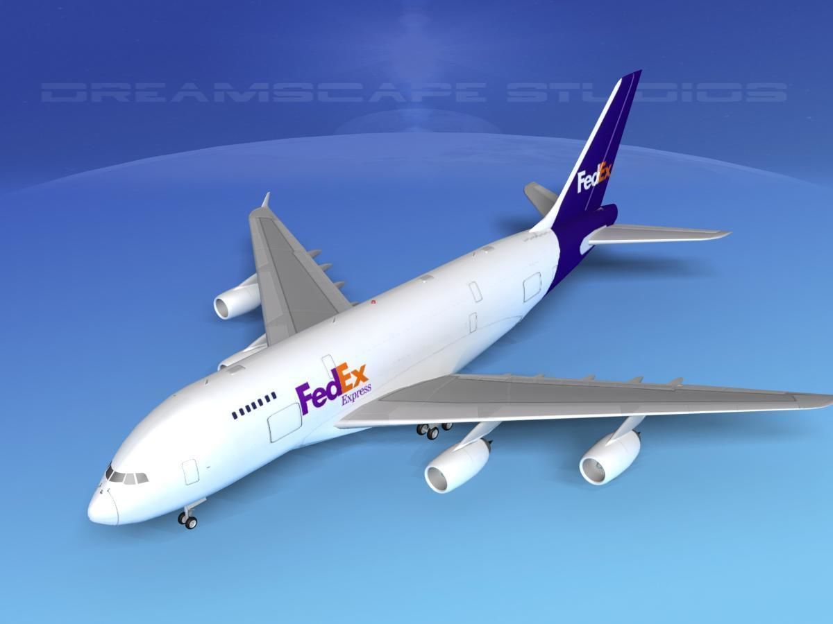 Airbus A380-800 FedEx 3D model_10