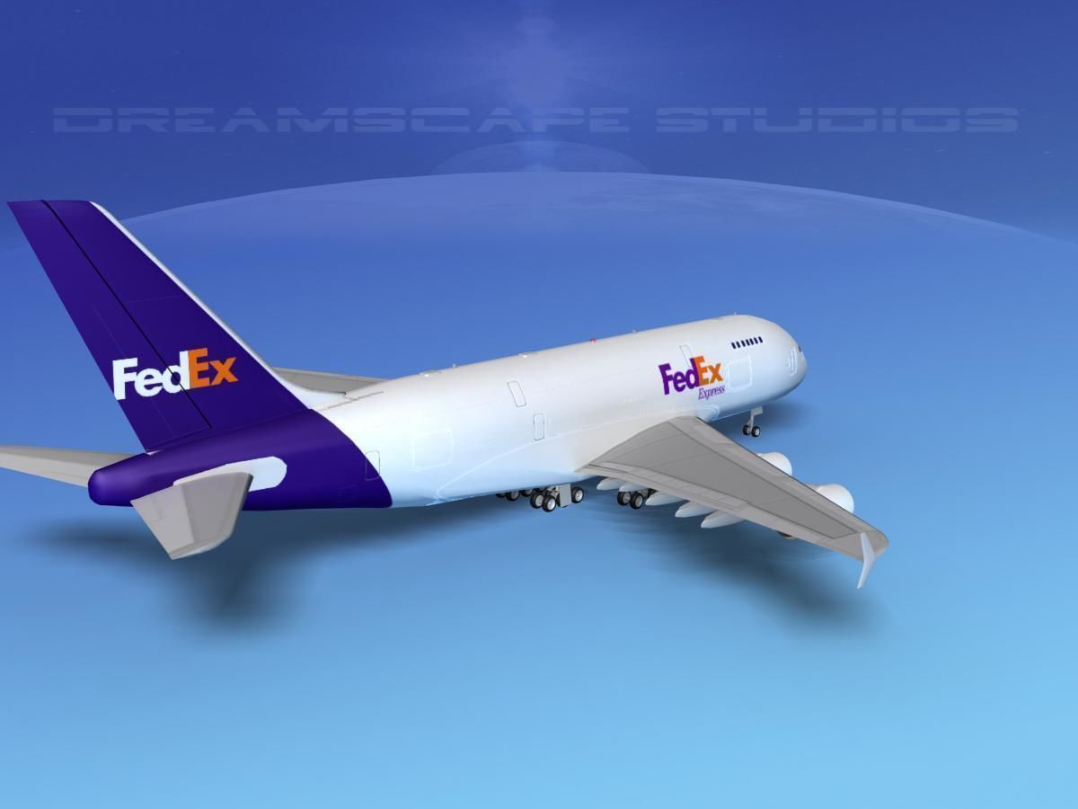 Airbus A380-800 FedEx 3D model_5