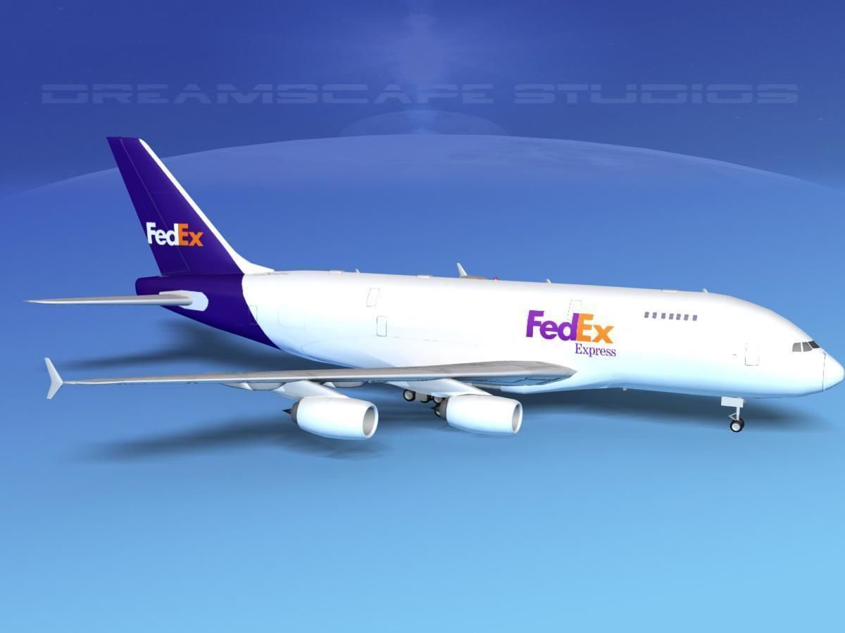 Airbus A380-800 FedEx 3D model_3