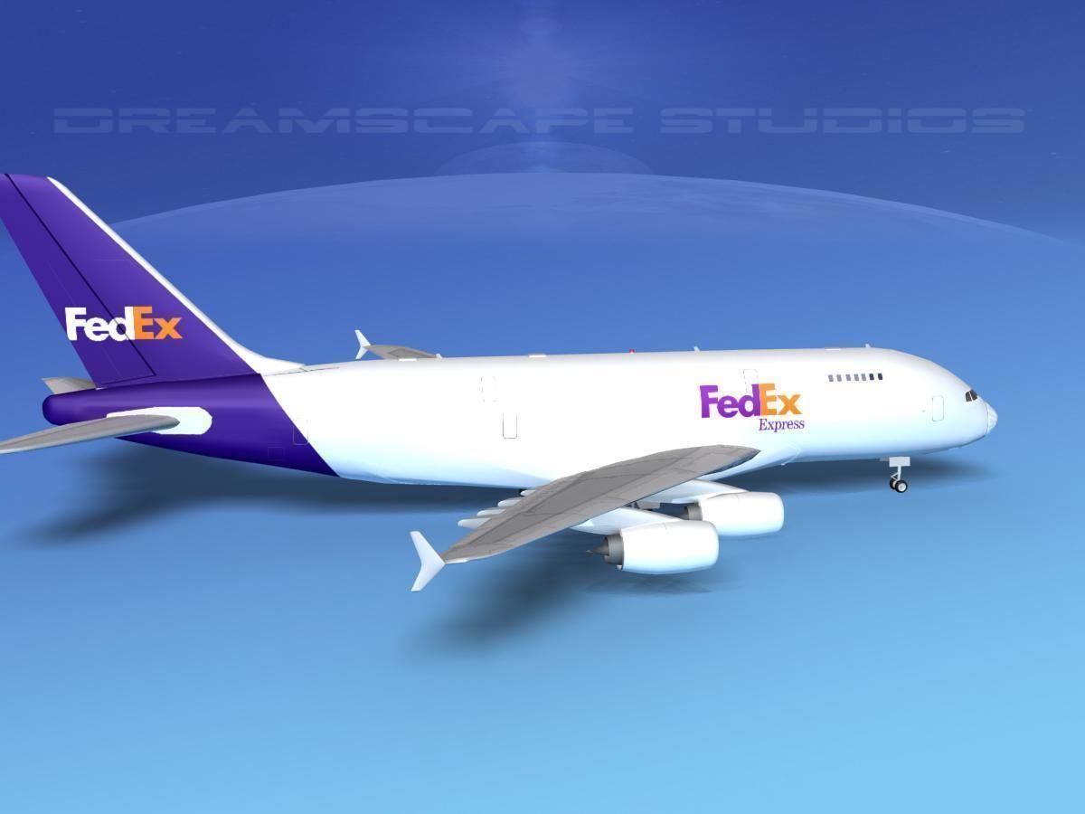 Airbus A380-800 FedEx 3D model_4