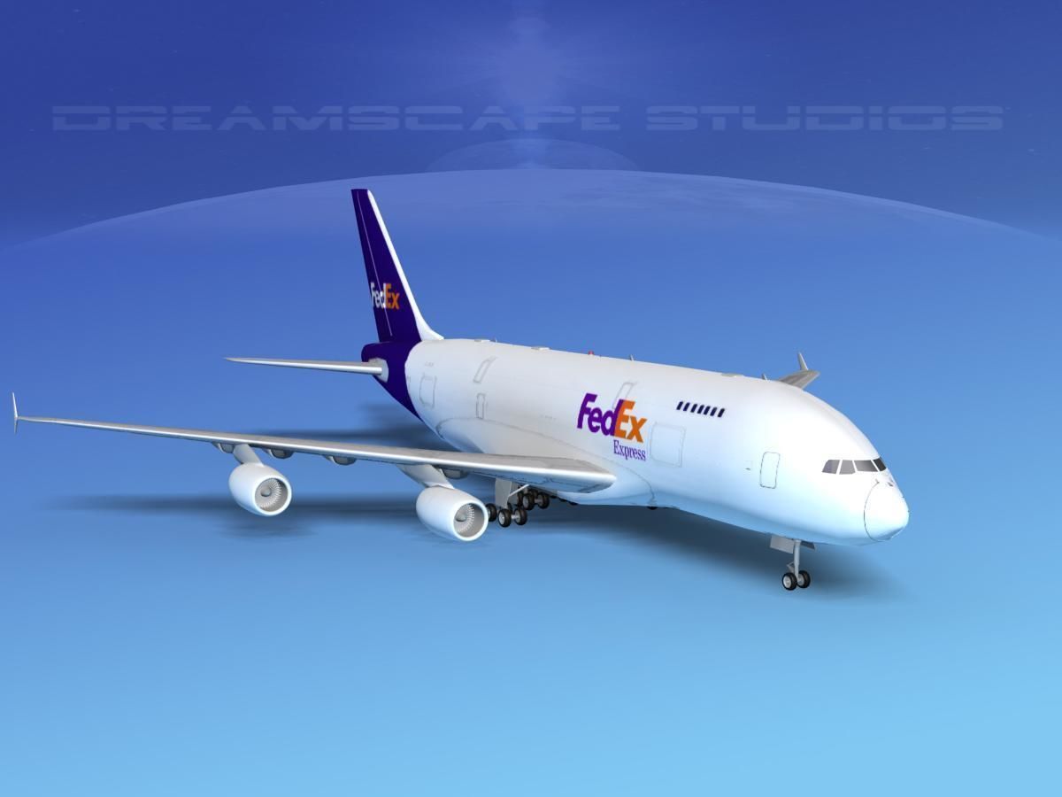 Airbus A380-800 FedEx 3D model_2