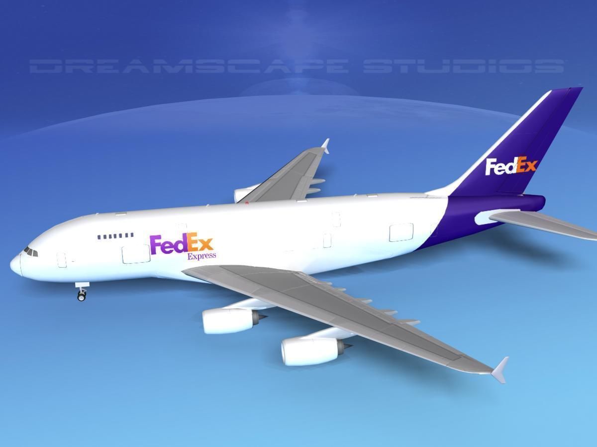 Airbus A380-800 FedEx 3D model_9