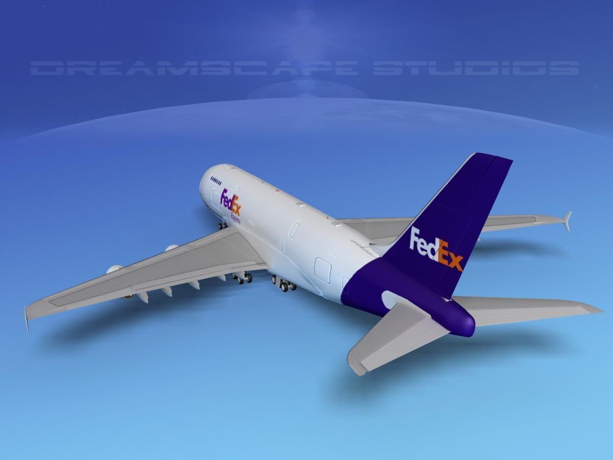 Airbus A380-800 FedEx 3D model_7