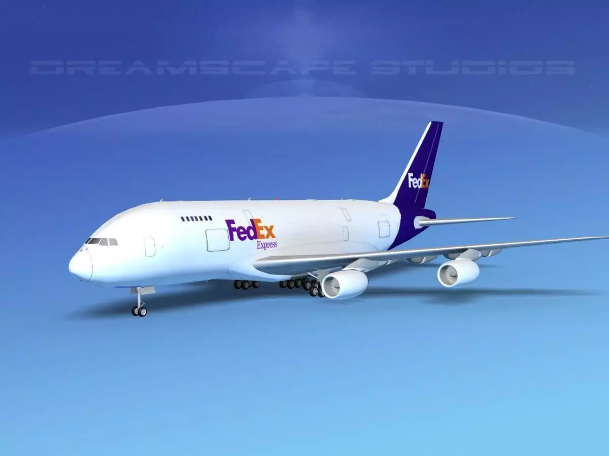 Airbus A380-800 FedEx 3D model_0