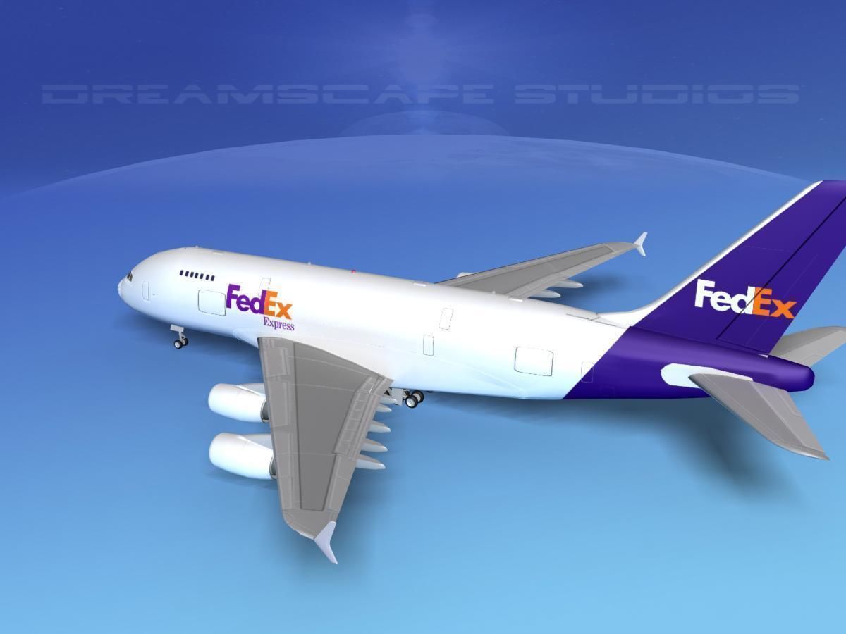 Airbus A380-800 FedEx 3D model_8