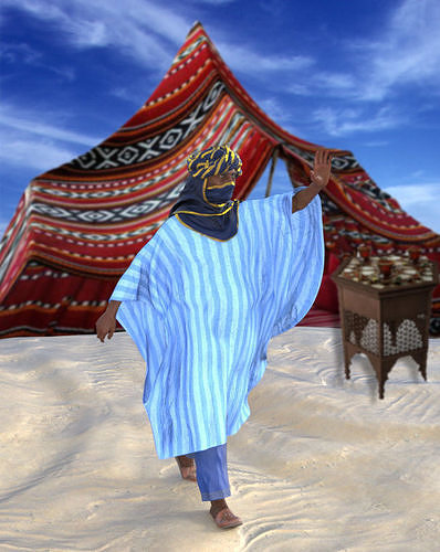 Arabic Man in Desert 3D model