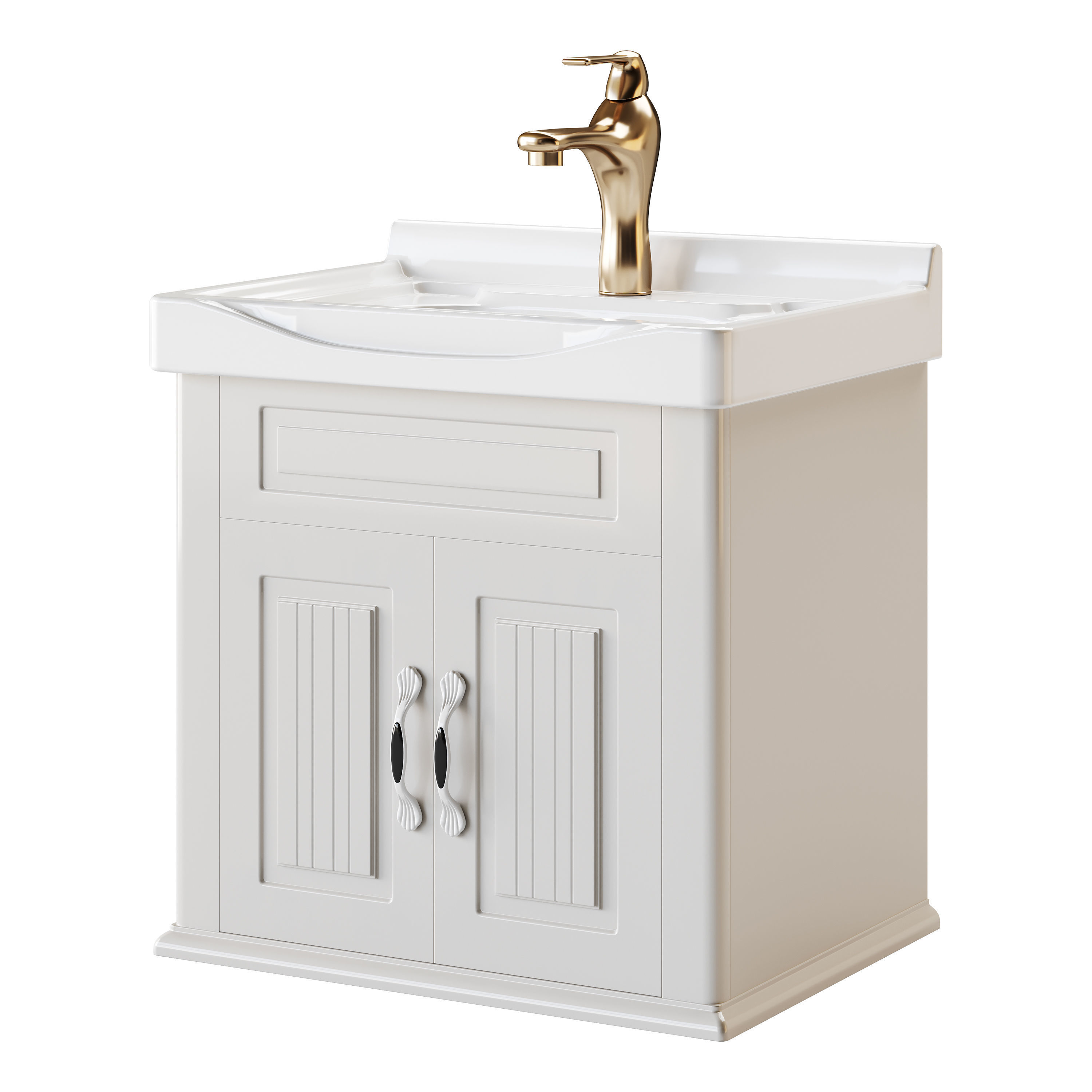 Adeline Large Wall Mounted Cabinet Vanity Bathroom Sink 3D model_9