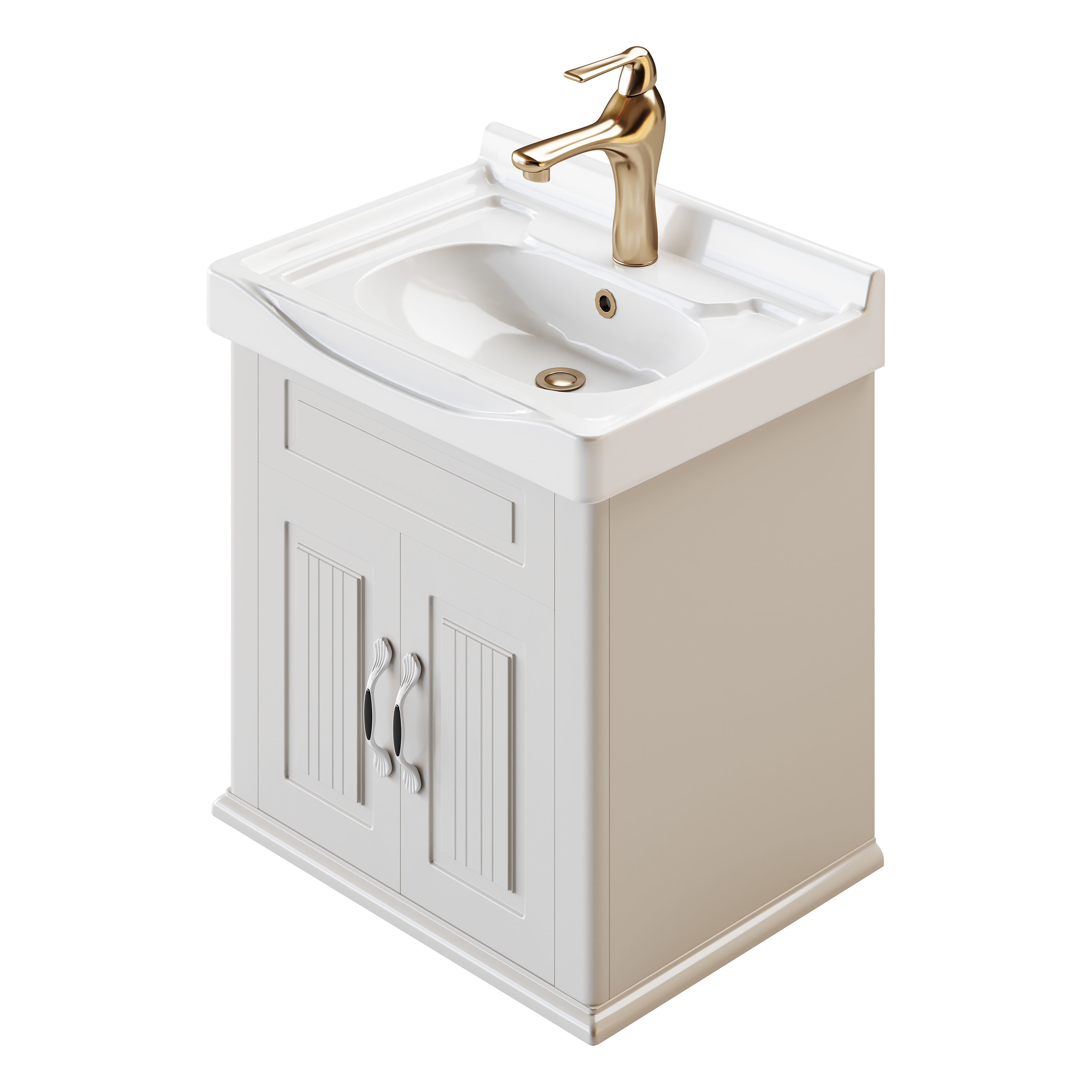 Adeline Large Wall Mounted Cabinet Vanity Bathroom Sink 3D model_5