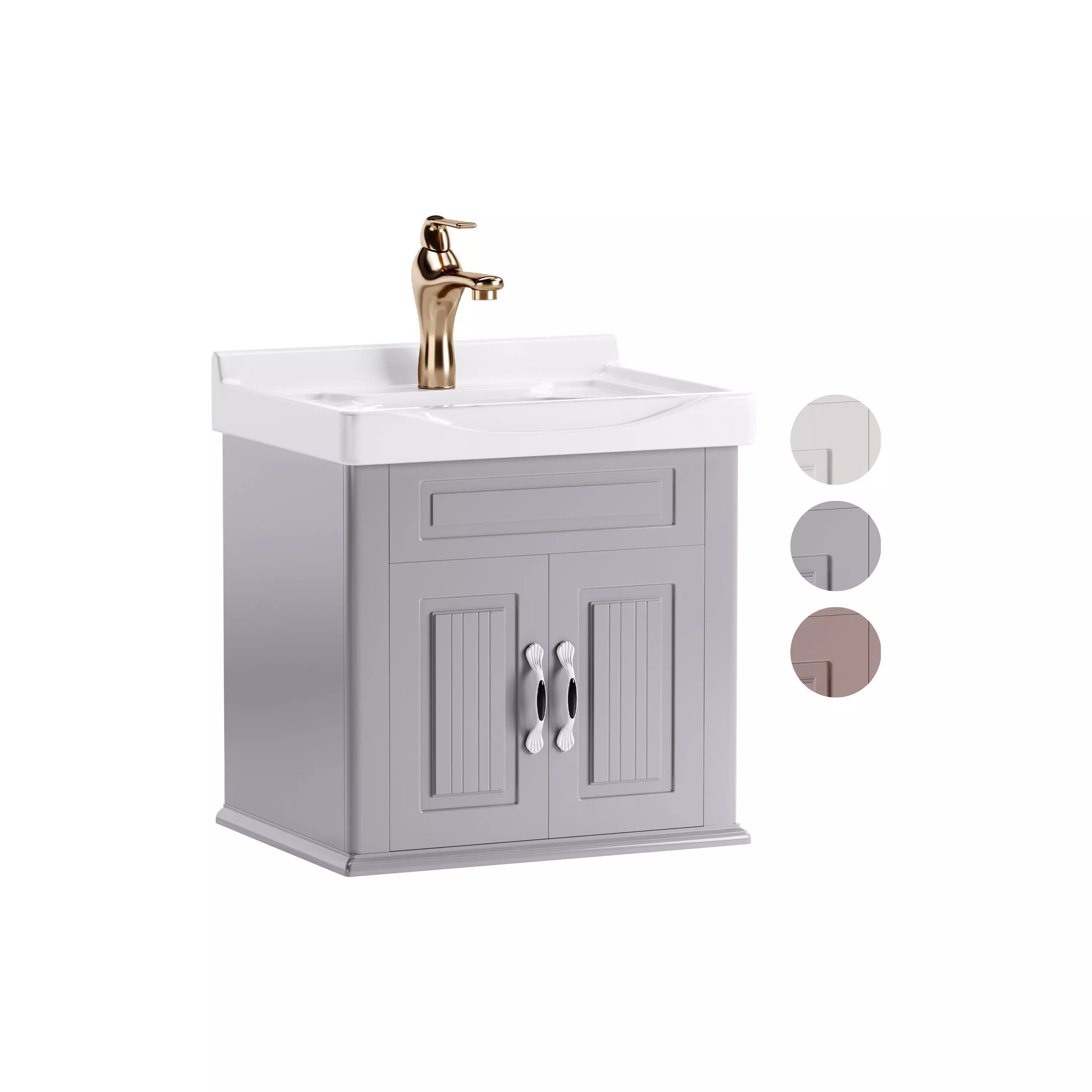 Adeline Large Wall Mounted Cabinet Vanity Bathroom Sink 3D model_0