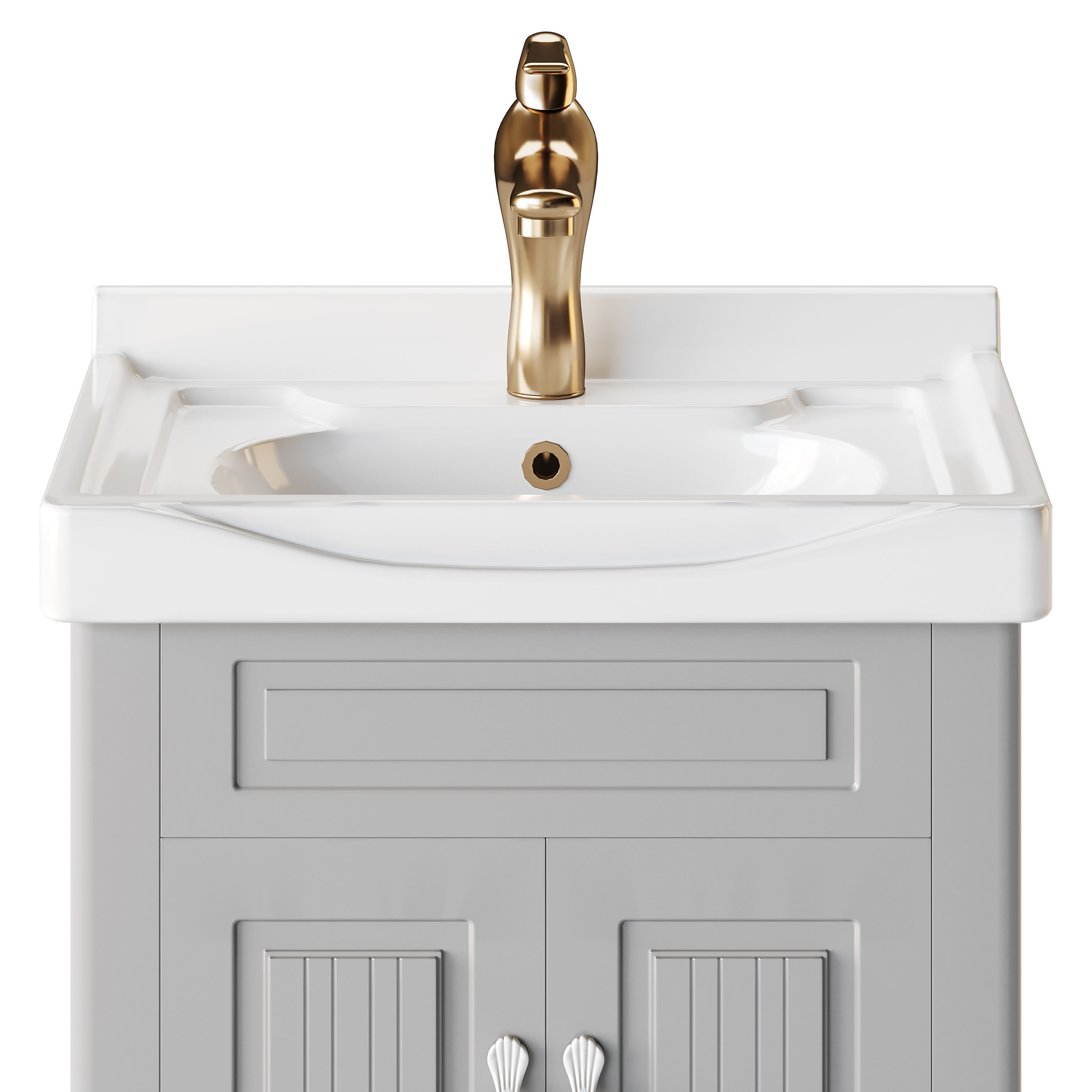 Adeline Large Wall Mounted Cabinet Vanity Bathroom Sink 3D model_4