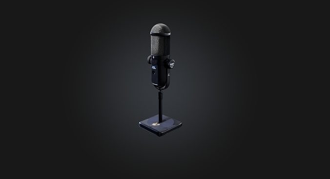 reporter microphone  Low-poly 3D model
