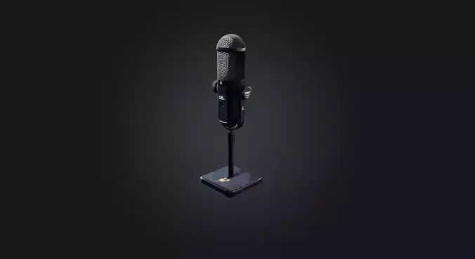 reporter microphone  Low-poly 3D model