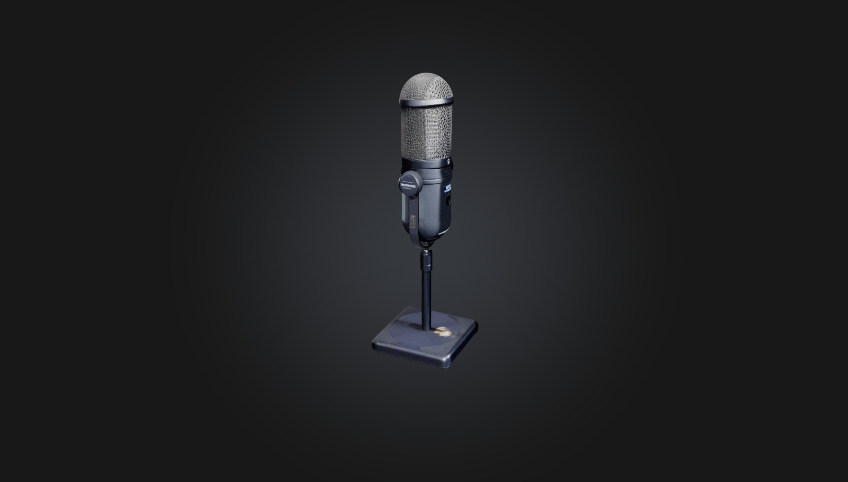 reporter microphone Low-poly 3D model_2