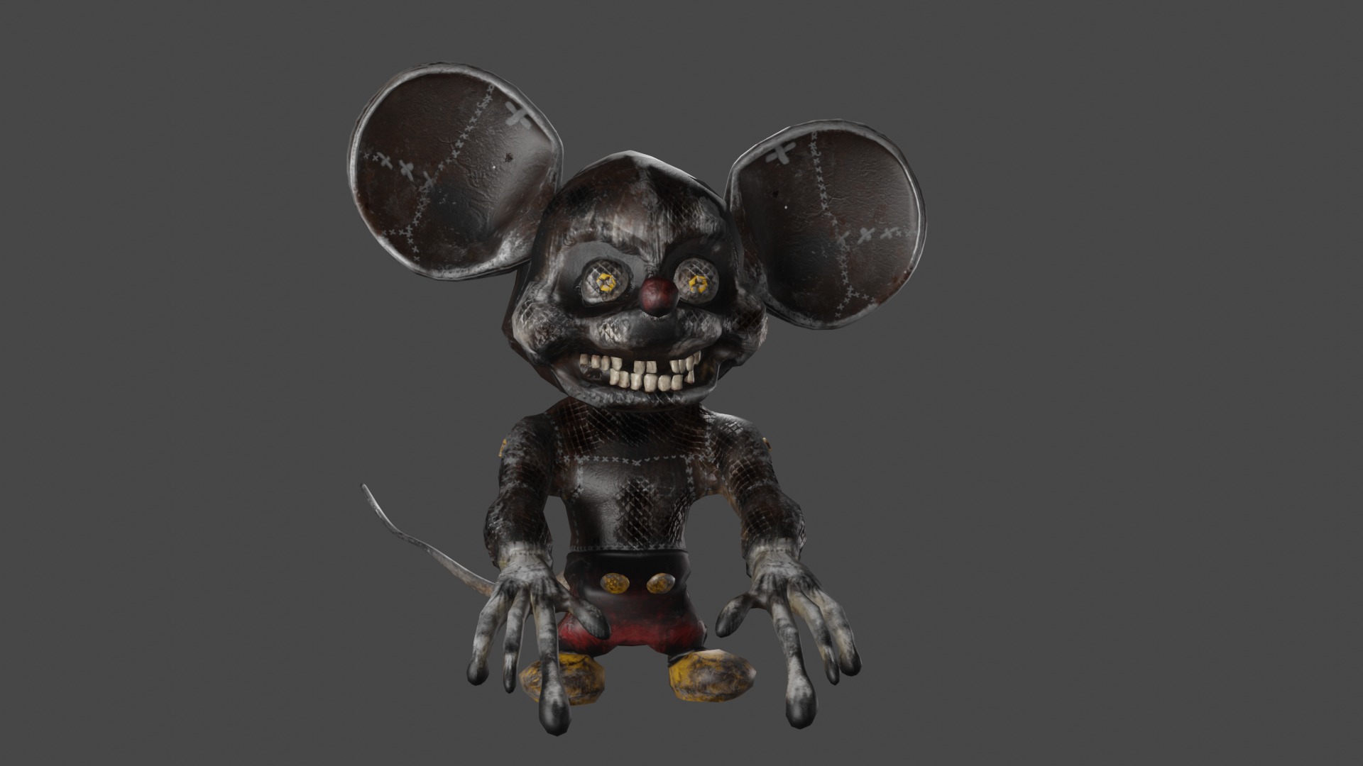 Mechanical Mouse Low-poly 3D model_2