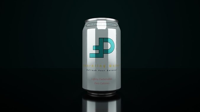 Regular 355ml Beverage Can Open and Closed Tabs with Droplets Low-poly 3D model 6