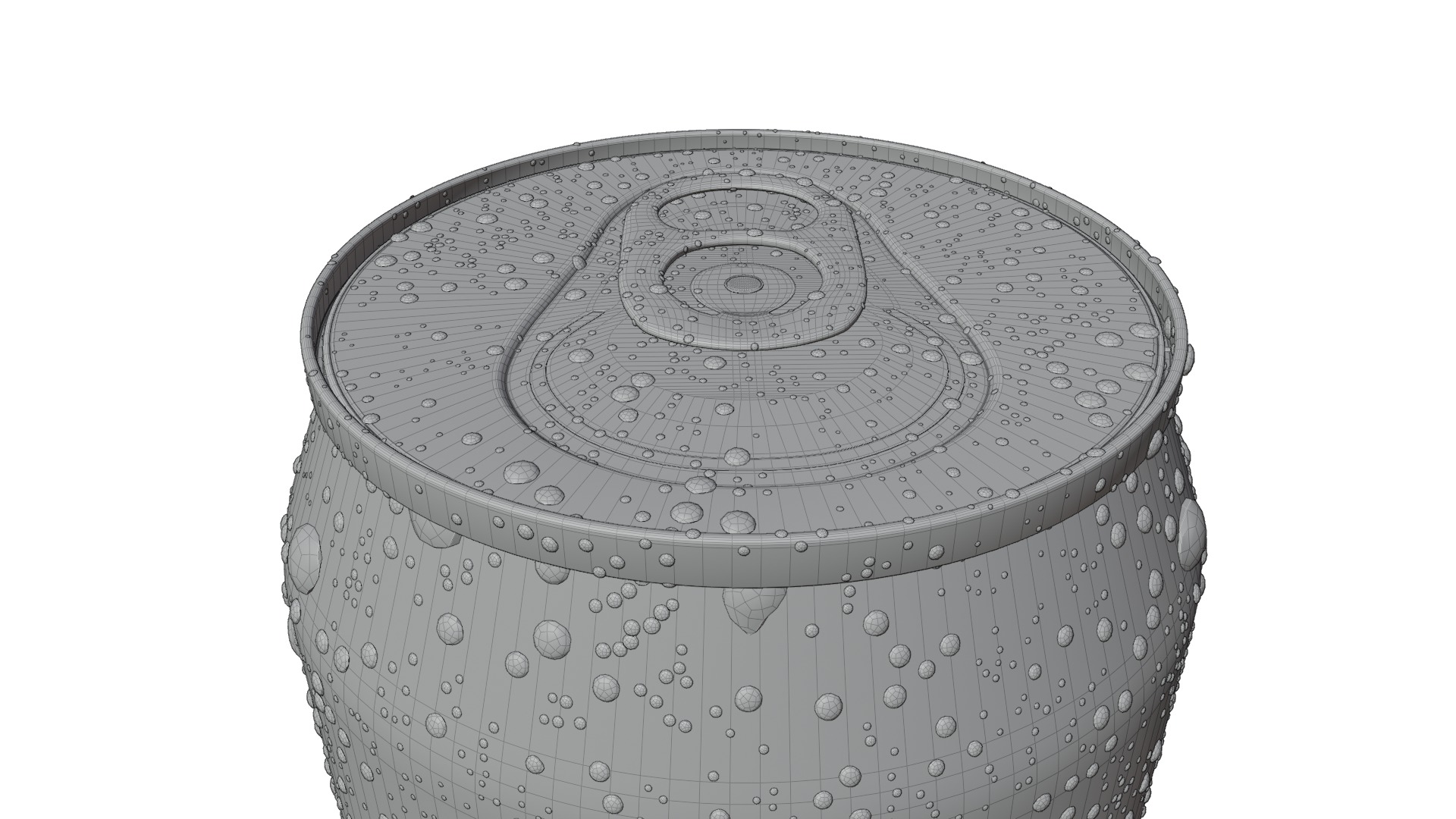 Regular 355ml Beverage Can Open and Closed Tabs with Droplets Low-poly 3D model_13
