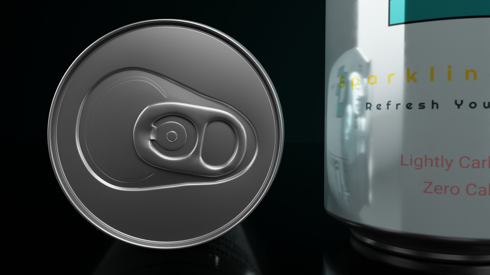 Regular 355ml Beverage Can Open and Closed Tabs with Droplets Low-poly 3D model_10