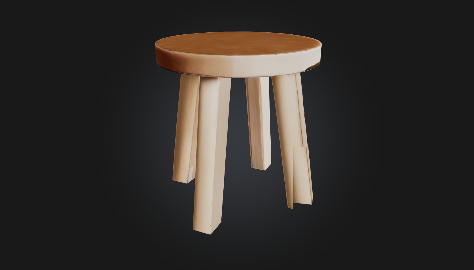 stool Low-poly 3D model_2