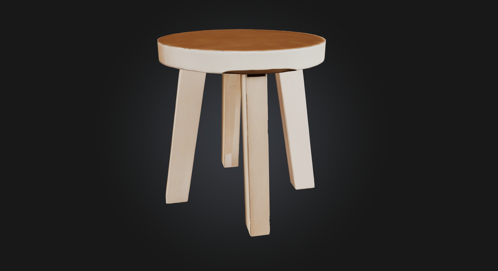 stool Low-poly 3D model_4