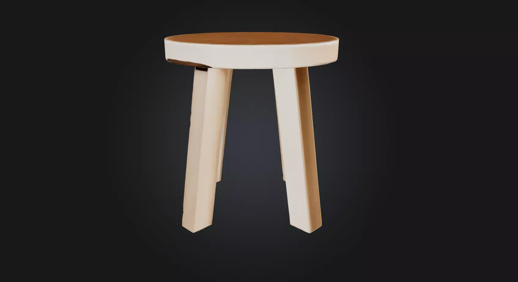 stool Low-poly 3D model_0