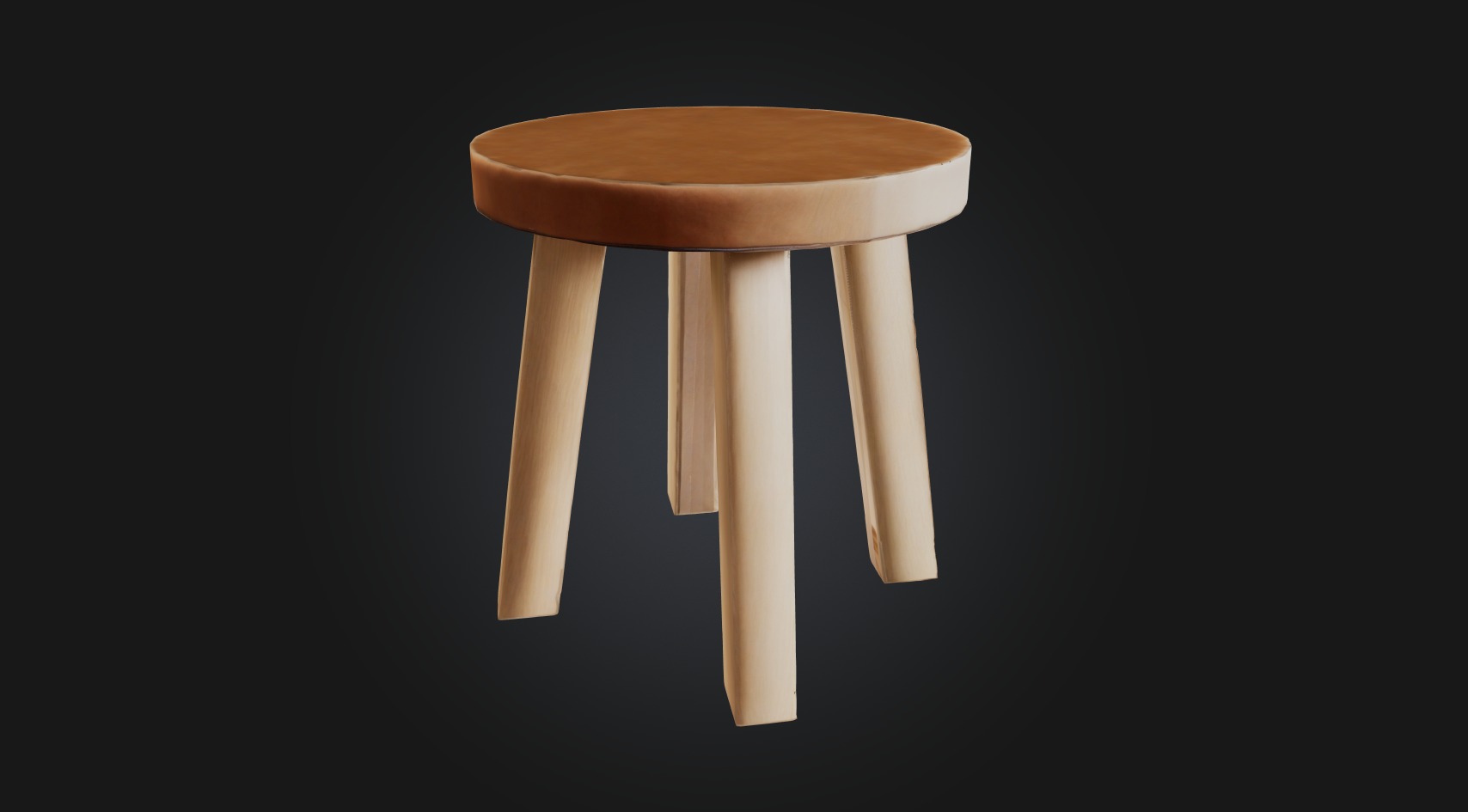 stool Low-poly 3D model_1
