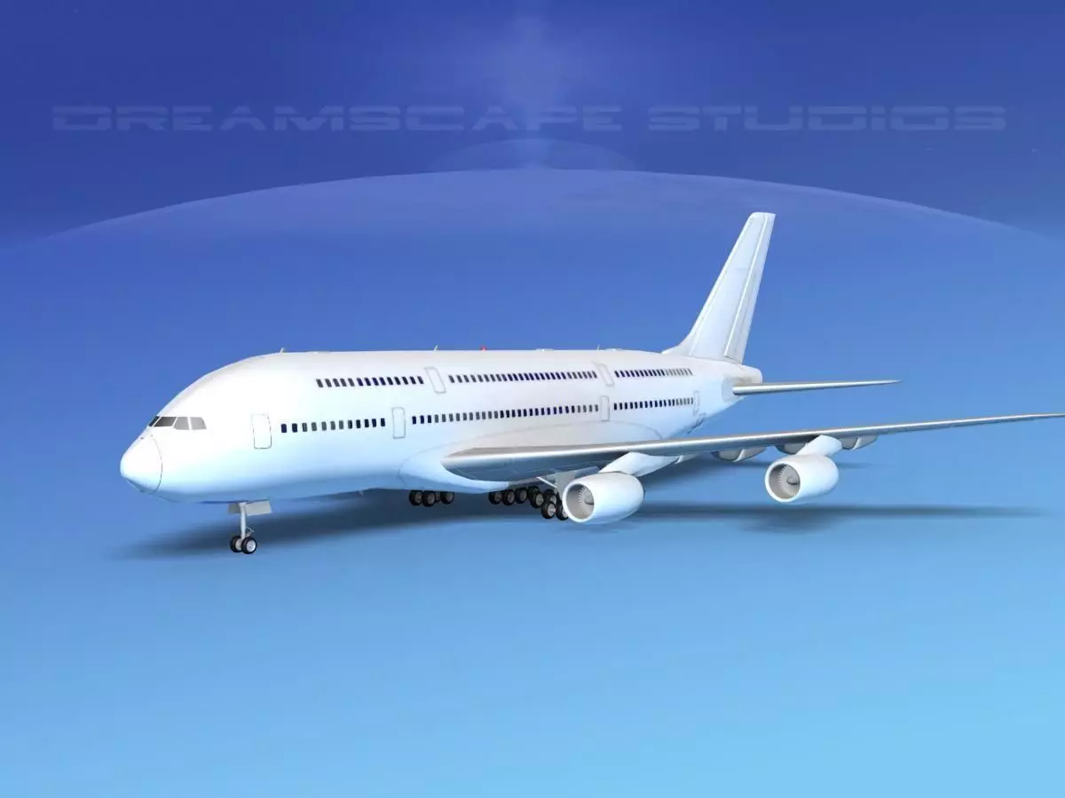 Airbus A380-800 Unmarked 3D model_0