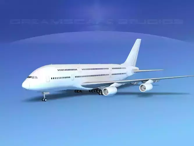 Airbus A380-800 Unmarked 3D model Airbus A380-800 Unmarked 3D model