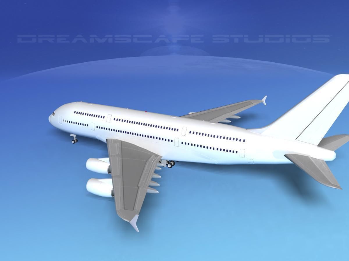 Airbus A380-800 Unmarked 3D model_8