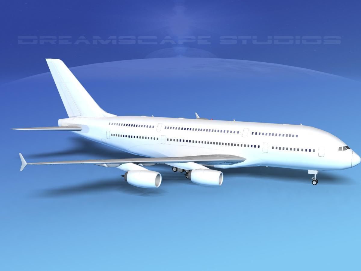 Airbus A380-800 Unmarked 3D model_3