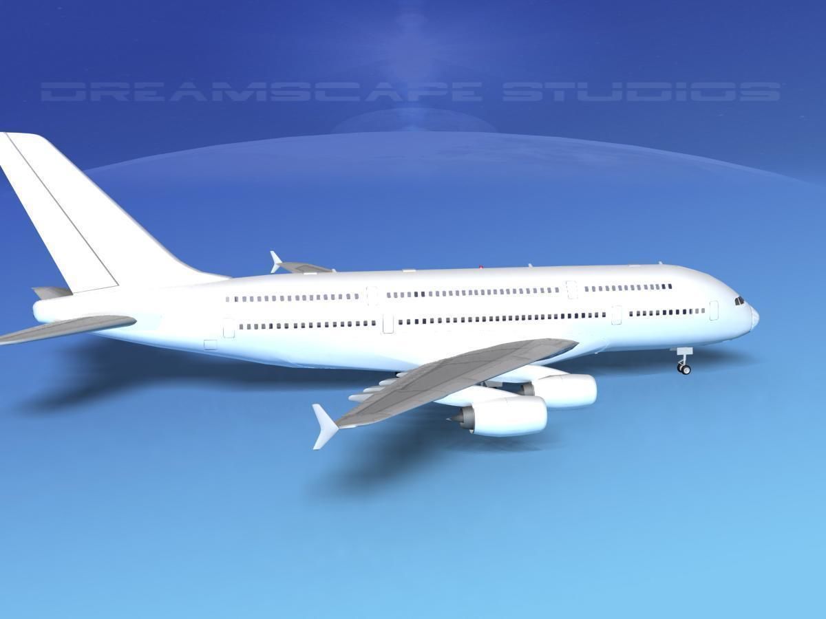 Airbus A380-800 Unmarked 3D model_4