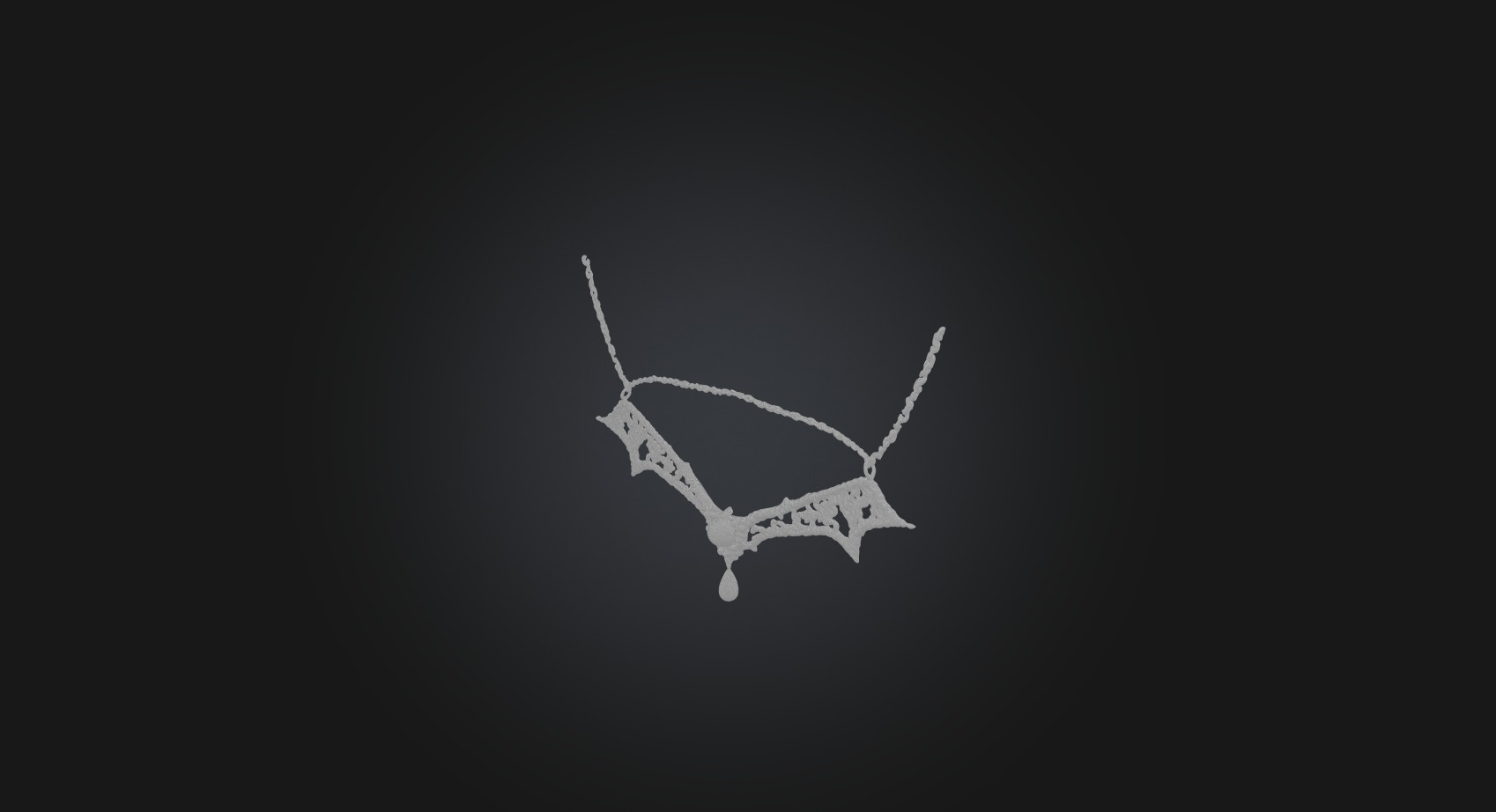 gold necklace  Low-poly 3D model_6