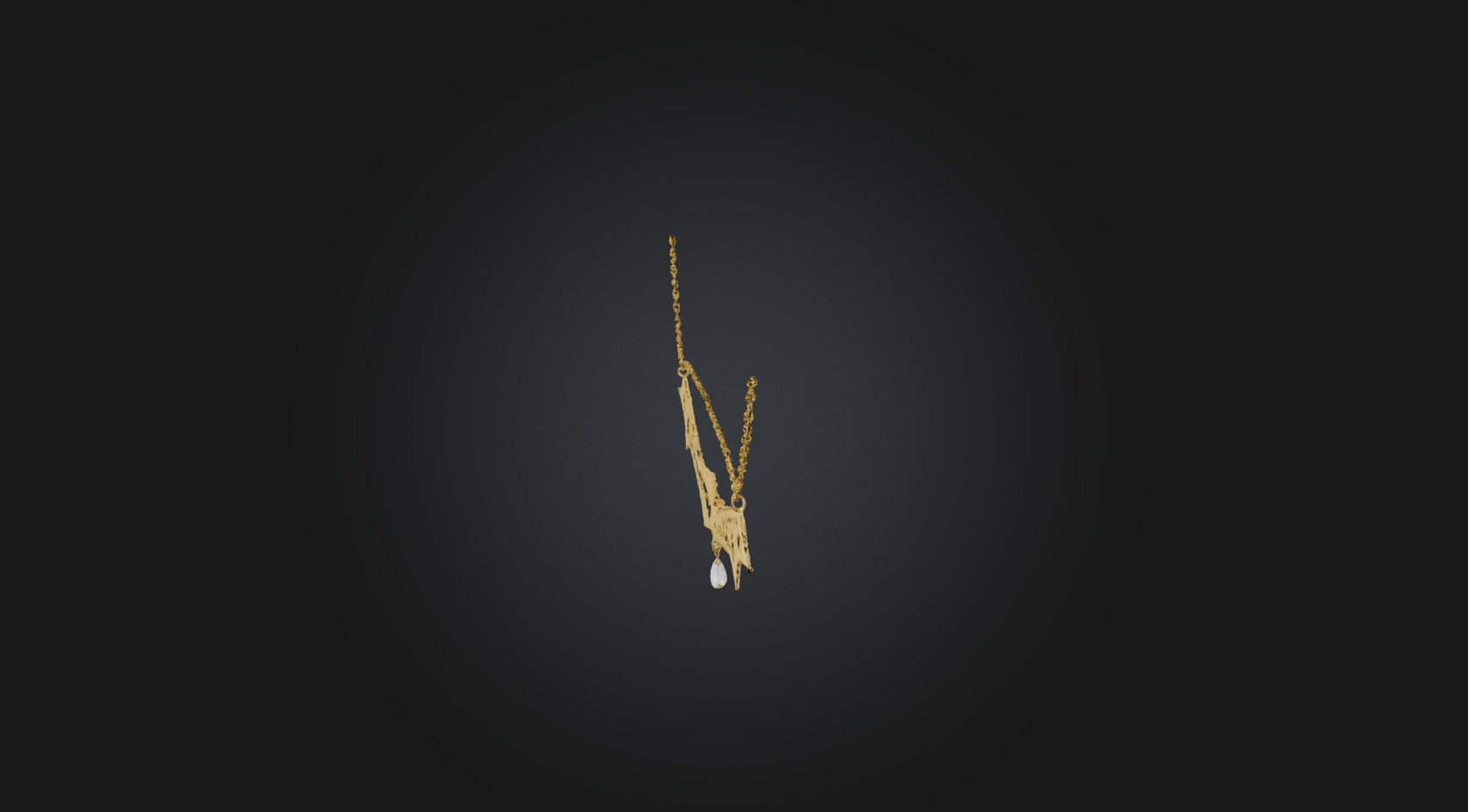 gold necklace  Low-poly 3D model_1