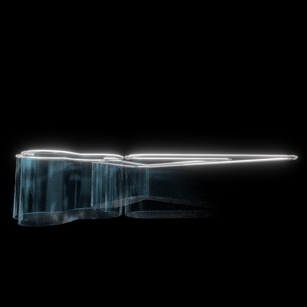 Designer Glass Table 3D print model_4