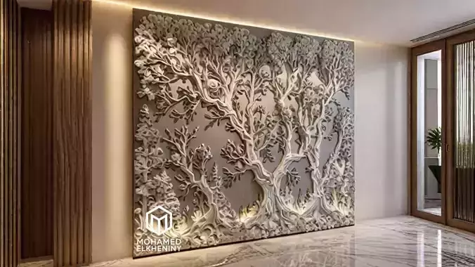 modern panel wall decor set wall relief mural CNC 116