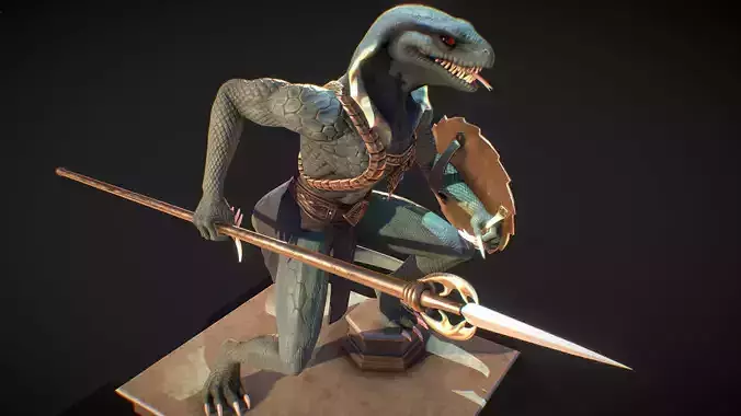 Reptilian Guard Low-poly 3D model