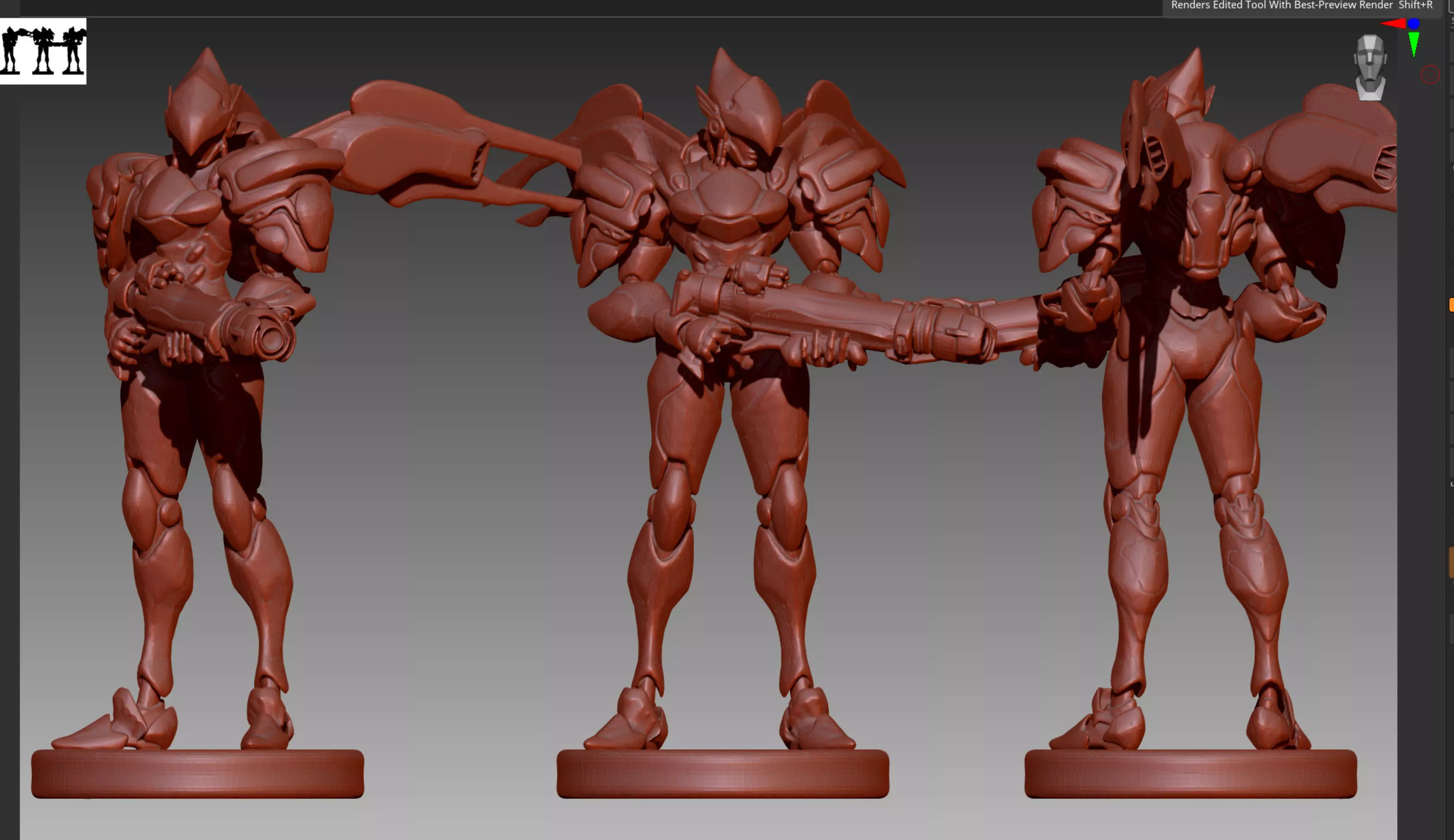 Overwatch Pharah STL and OBJ 3D print model