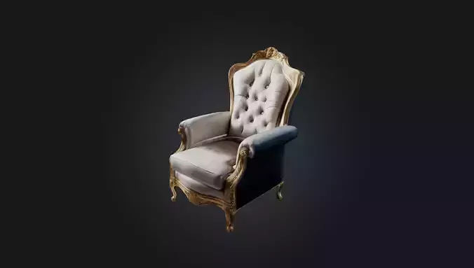 armchair luxury  Low-poly 3D model