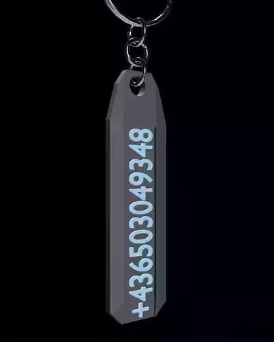 Key Chain with Phone Number