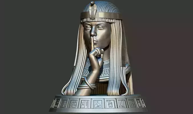 Egyptian women bust silent sign 3D Printable model