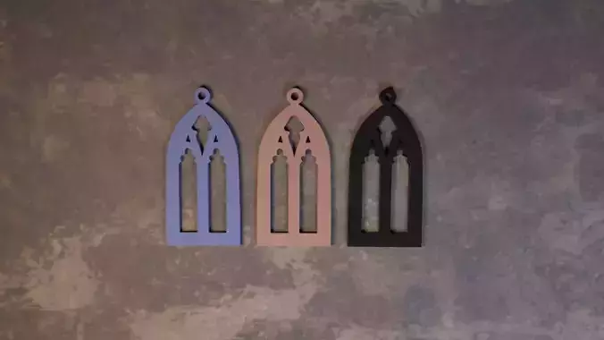 Gothic earring 3D print model