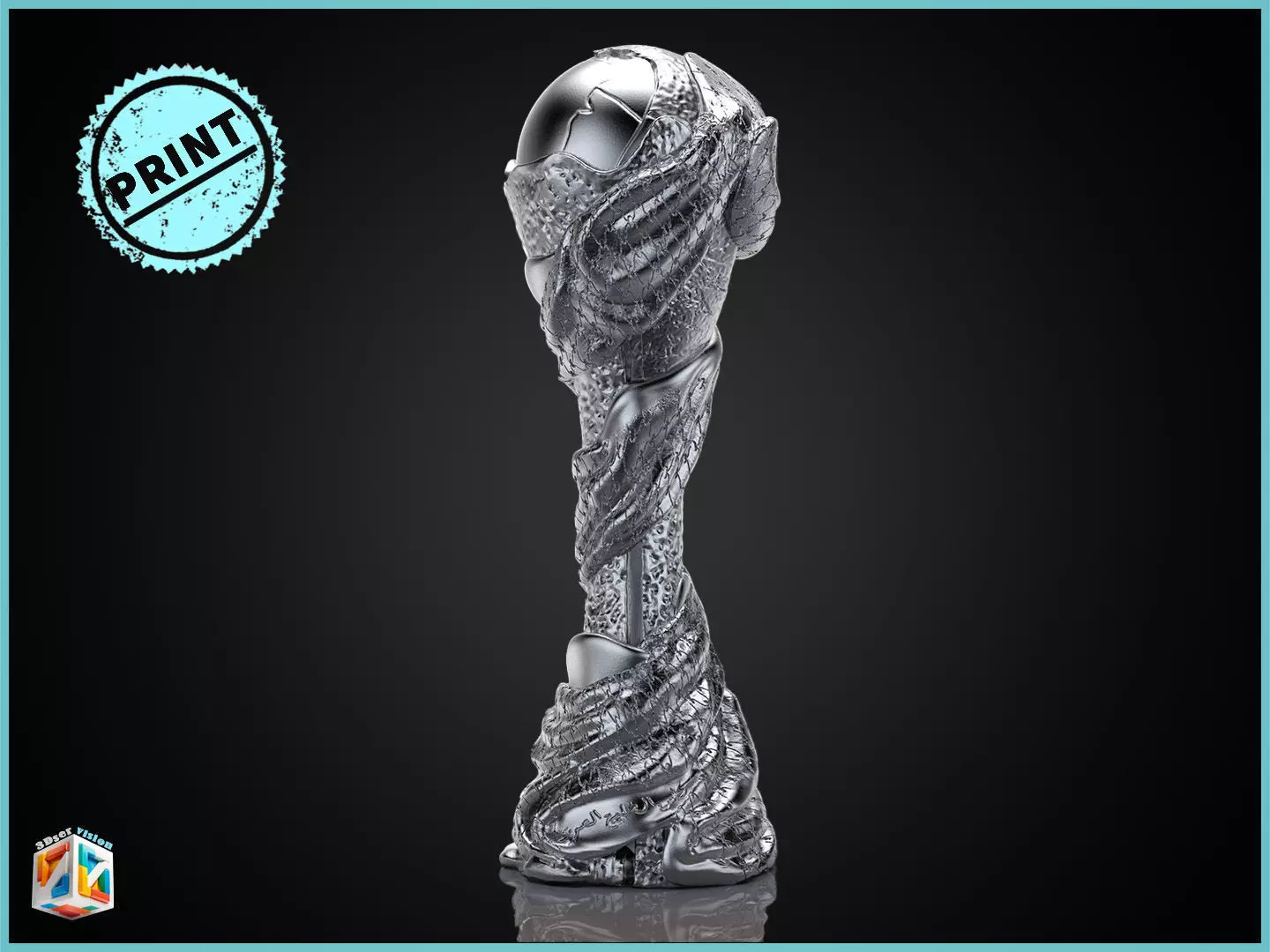Arab Gulf cup trophy award  3D model_0