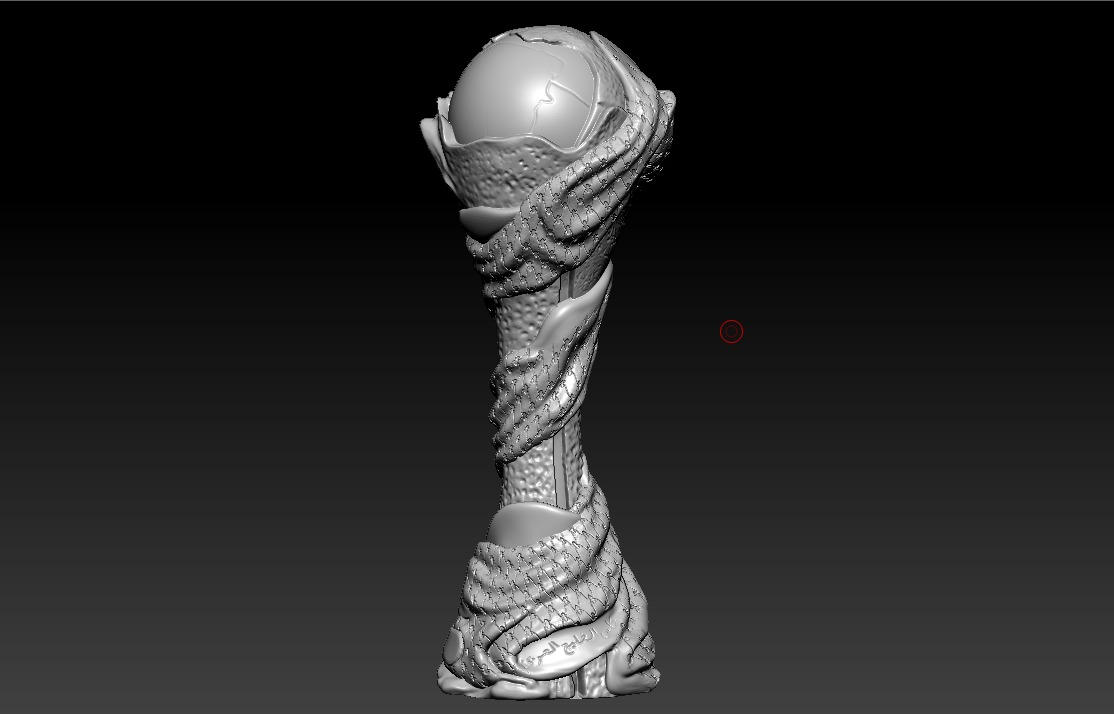 Arab Gulf cup trophy award  3D model_3