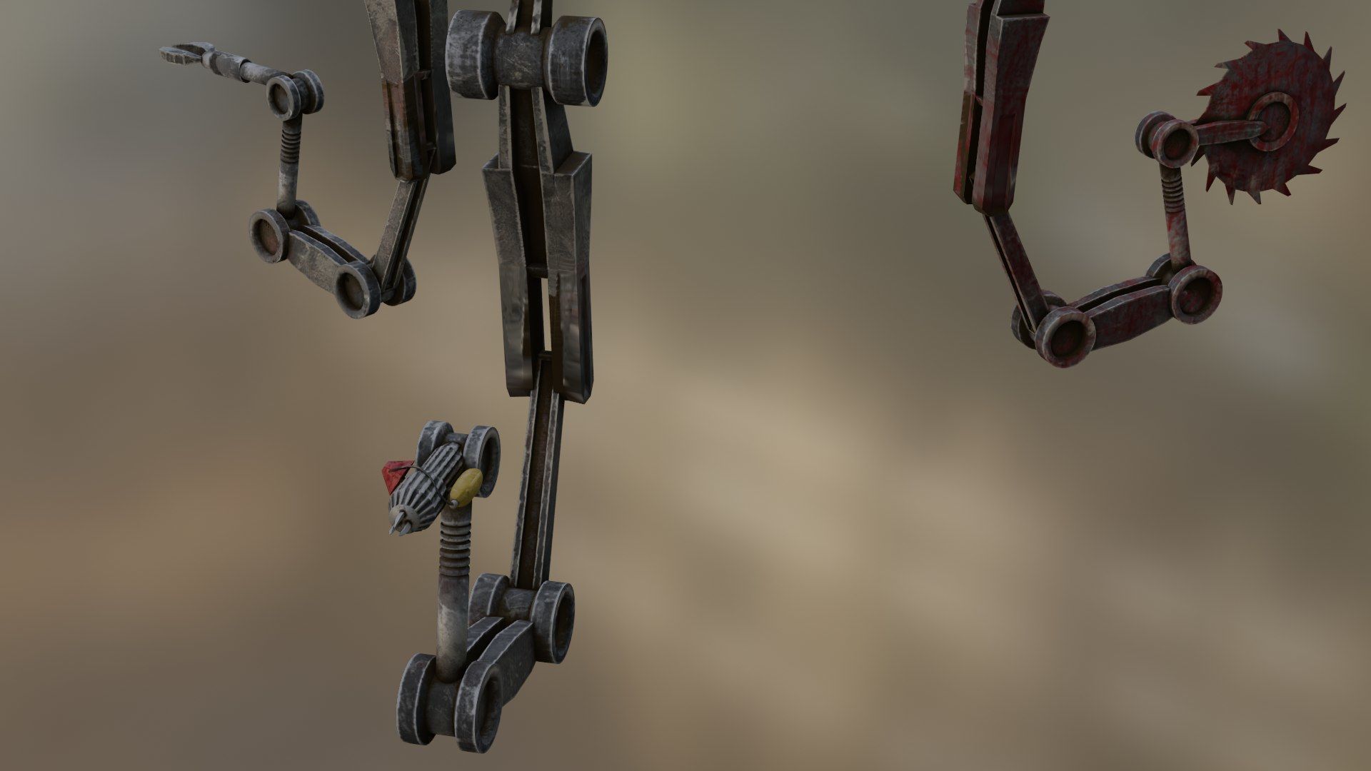 Robot Mister Handy Fallout  Mr Handy with rig 3D model_1