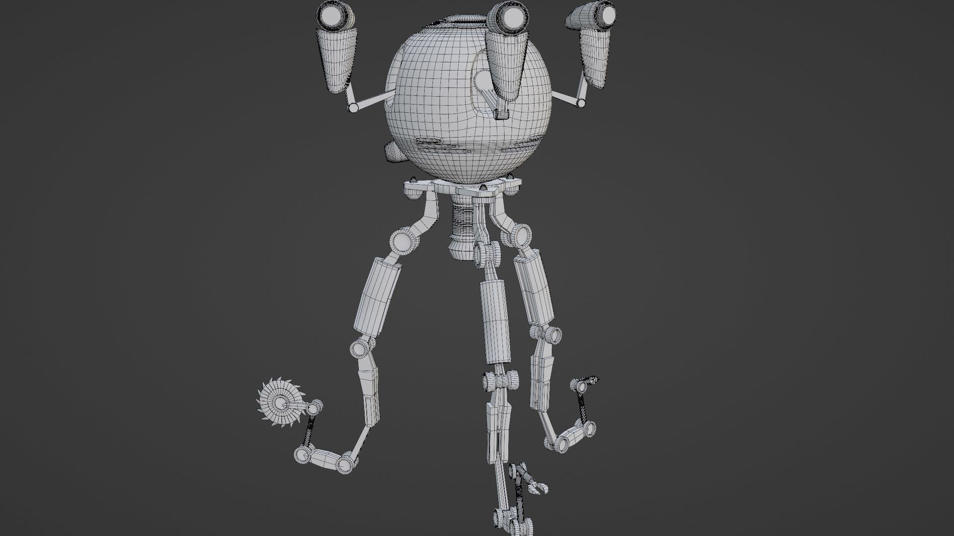 Robot Mister Handy Fallout  Mr Handy with rig 3D model_5
