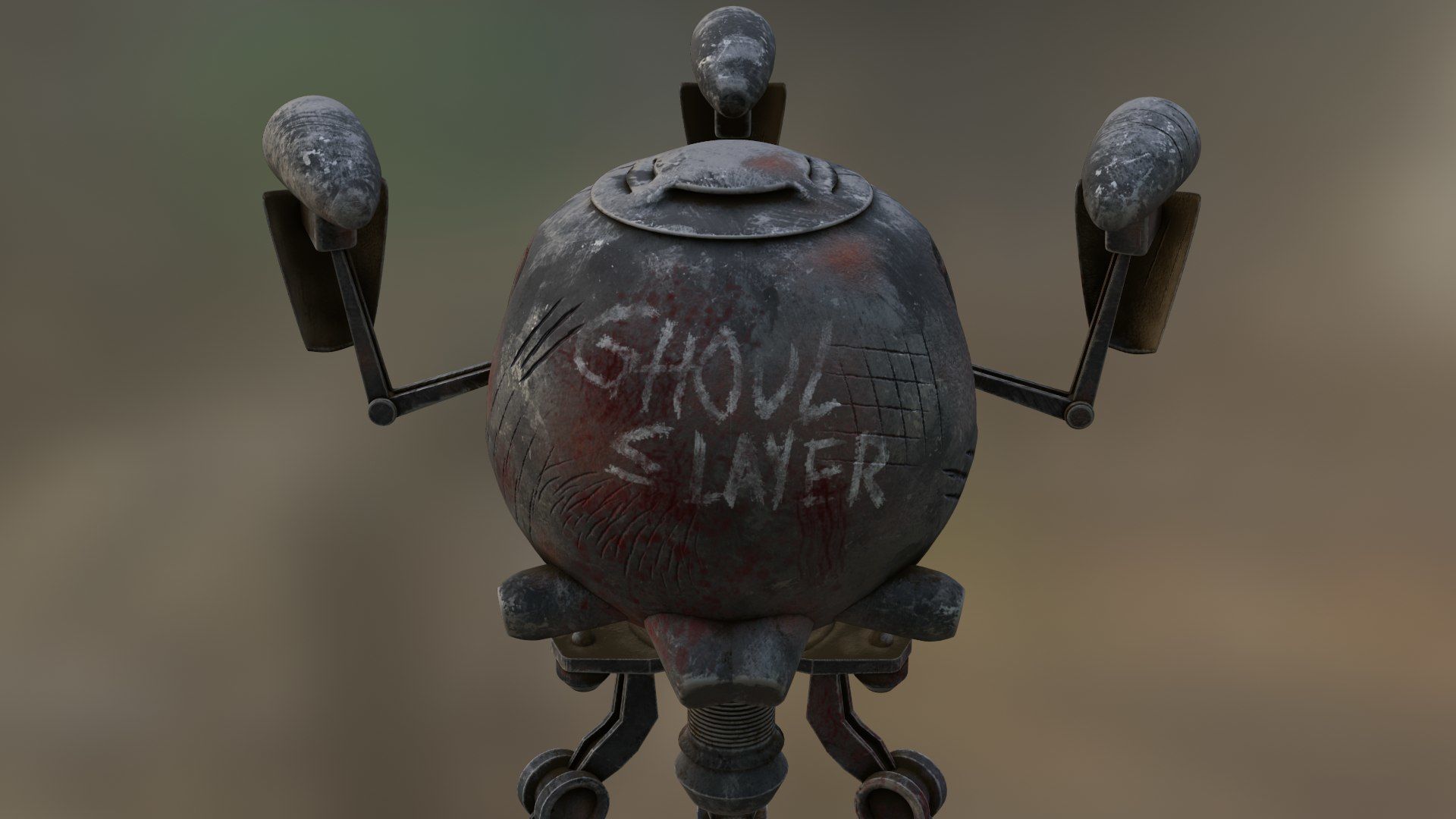 Robot Mister Handy Fallout  Mr Handy with rig 3D model_4