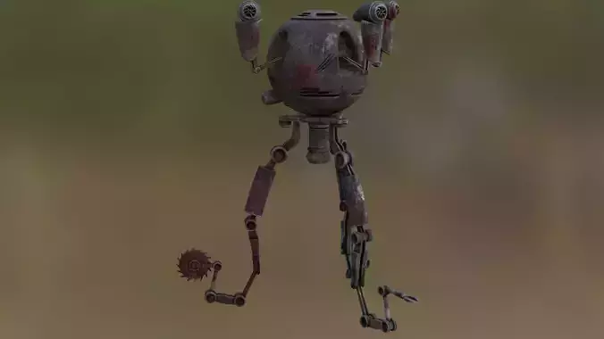 Robot Mister Handy Fallout  Mr Handy with rig 3D model